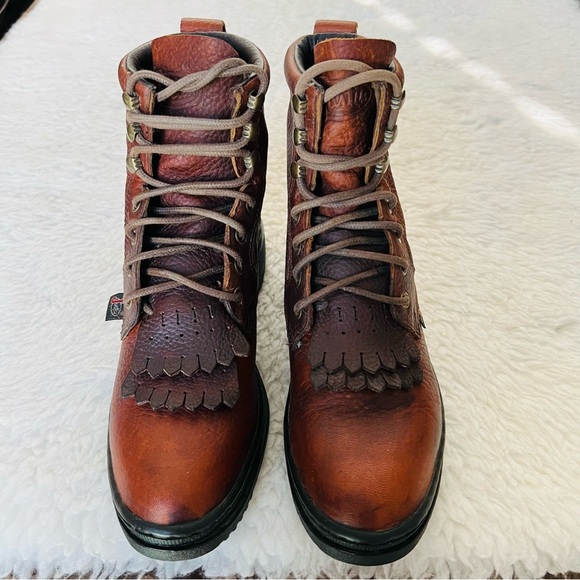 Justin L0995 Cowhide Copper Grizzly Brown Leather Women’s Chukka/Ankle Boots 6 B - Picture 2 of 16